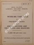 Working Time Table of Freight Trains - Section G - between Ardley, Heyford and Wellington and branches, 14th June 1965 until further notice by British Railways London Midland Region (Western Lines)